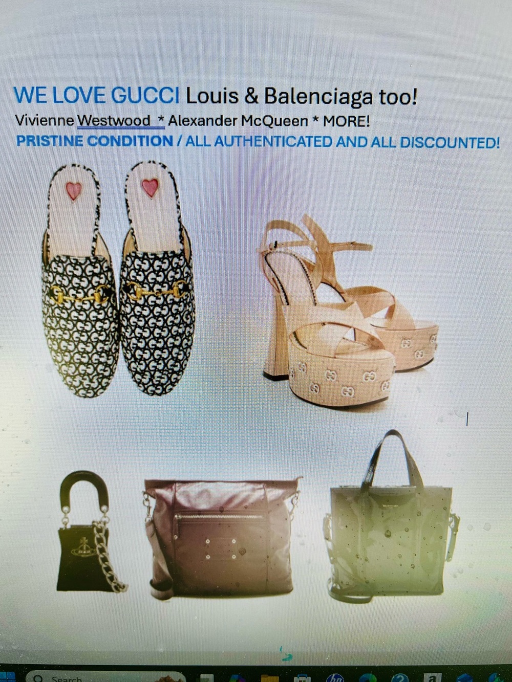GUCCI LOUIS VUITTON BALENCIAGA bags & shoes! AUTHENTIC PRISTINE CONDITION